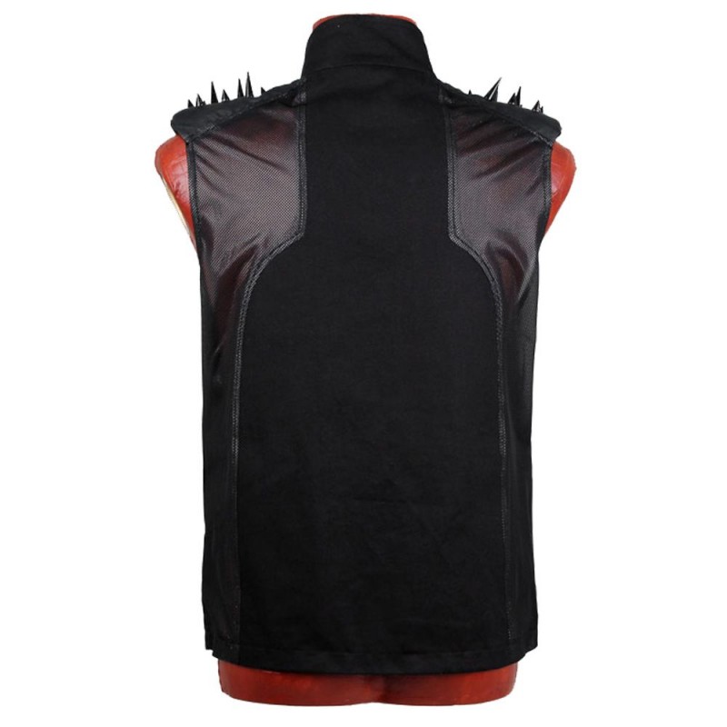 Men Black Sleeve Less Jacket Gothic Punk Men Cotton Vest